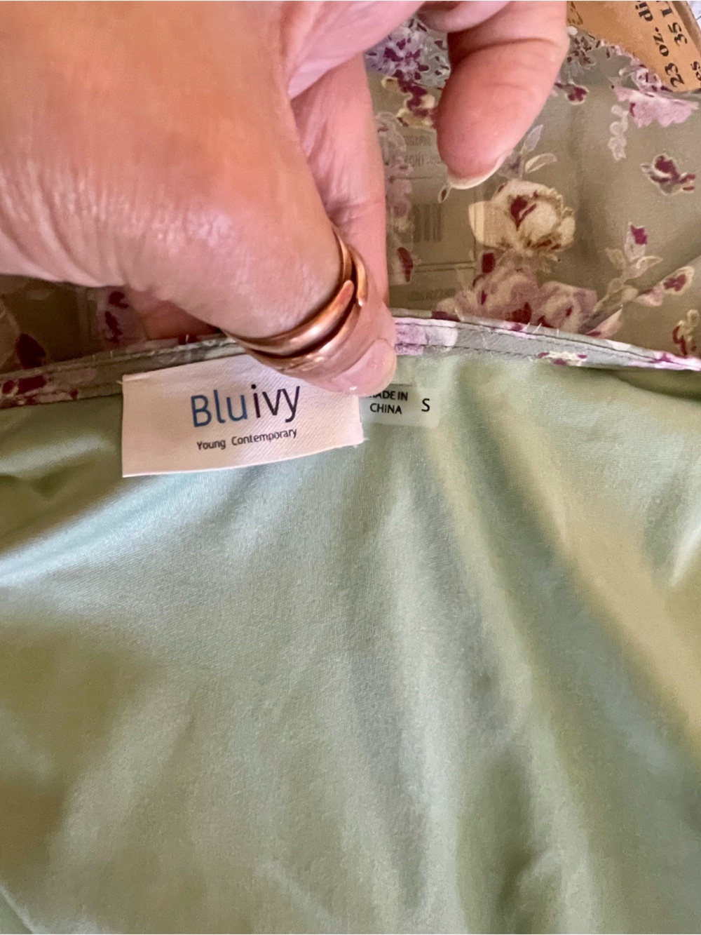 Blu Ivy Floral Sage True Wrap Chiffon Maxi Dress Women’s Size Small NWOT - Picture 6 of 6